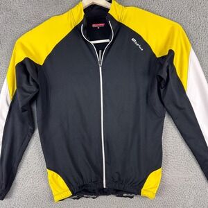 Bellwether Cycling Jacket Mens 2XL‎ Black Yellow Full Zip Thermal Fleece Pockets